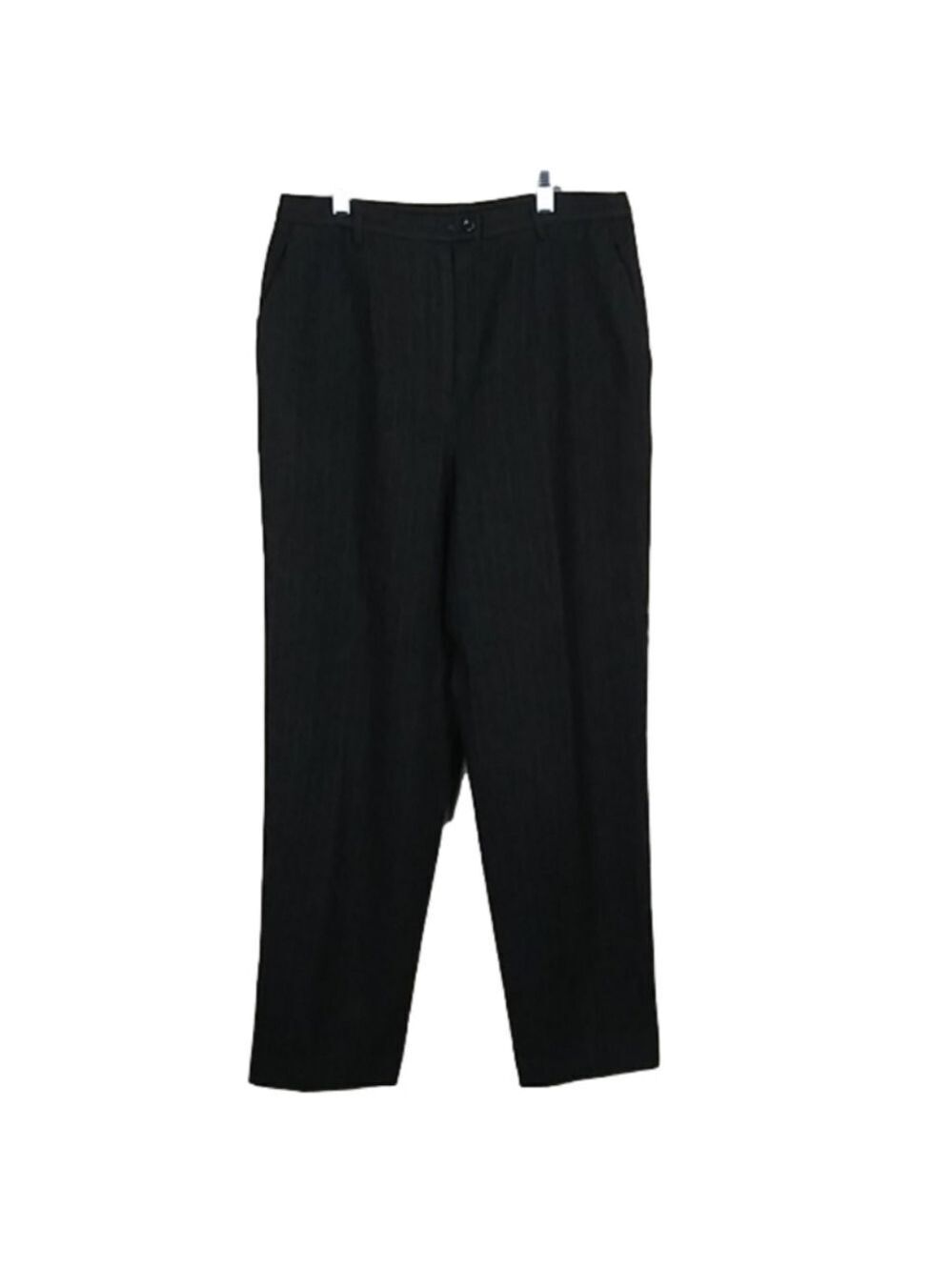 Pendleton Dark Gray Wool High Rise Straight Leg Pin Striped Dress Trousers